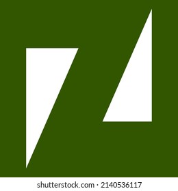 2 triangles  forming a negative space looking as letter z