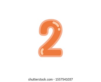 2 two number orange vector jelly glossy bright typography for web holiday event 