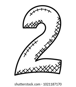 
2, Two numerical digit doodle icon
