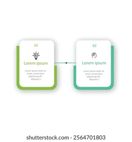 2 or two point template comparison versus things in infographic with outline