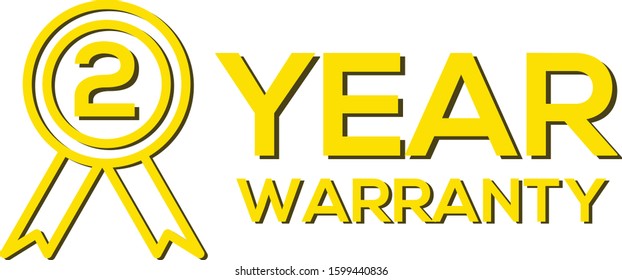2 two year warranty yellow logo sign 