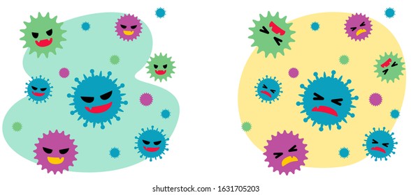 2 type of illustrations of virus