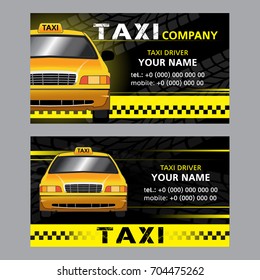 2 types of one-way business cards for the taxi company