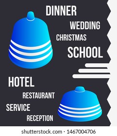 2 Types of ringing bell. Modern Blue Gradient Bell.