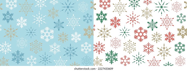 2 types of snowflakes pattern