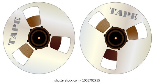 2 typical reels of studio mastering tape.