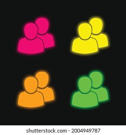 2 Usuarios cuatro colores de neonato cínico vectorial