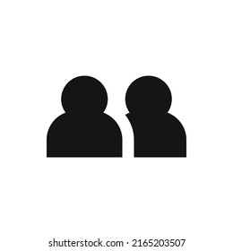2 users solid icon. Two people users glyph vector symbol.