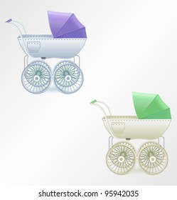 2 Vector baby buggies