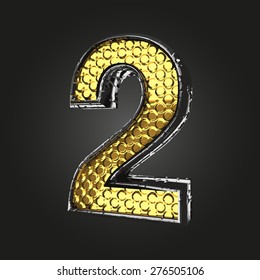 2 vector golden and silver letter