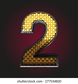 2 vector golden and silver letter