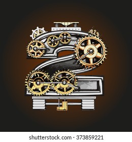 2 vector letter with gears