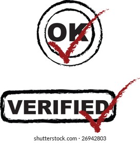 2 vector rubber stamps of approval