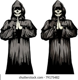 2 versions of a undead monk praying.