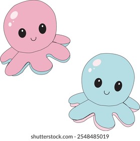 2 very cute octopus vectors