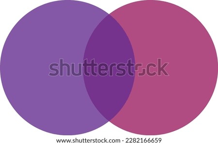 2 violet and purple color circles background with overlap layer. For wallpaper, cover, banner, poster and placard. Abstract flat background for business card and flyer template, vector illustration 