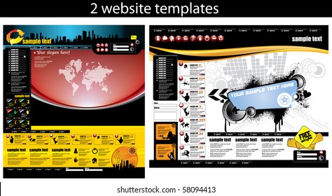 2 website design templates easy to editable