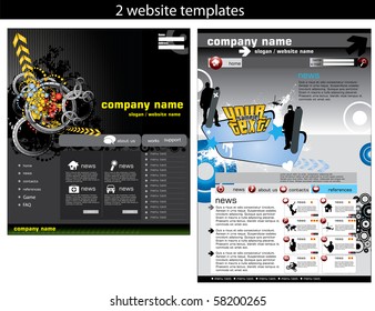 2 website design templates easy to editable