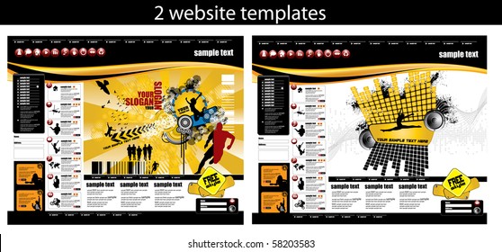 2 website design templates easy to editable