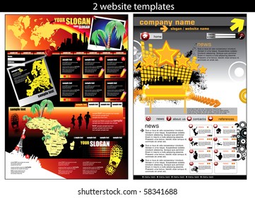 2 website design templates easy to editable