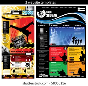 2 website design templates easy to editable