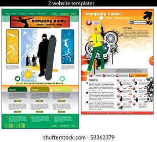 2 website design templates easy to editable