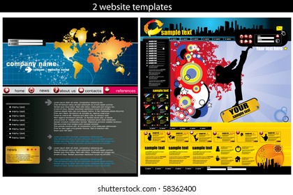 2 website design templates easy to editable