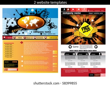 2 website design templates easy to editable