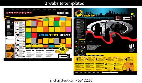 2 website design templates easy to editable
