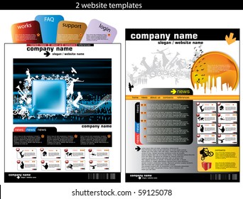 2 website design templates easy to editable