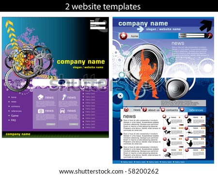 2 website design templates easy to editable