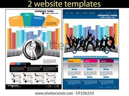 2 website design templates easy to editable