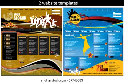2 website design templates with music subject