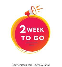 2 week to go banner, design. count time sale or promo for websites, landing page or advertising. Flat style Vector template isolated on white background.