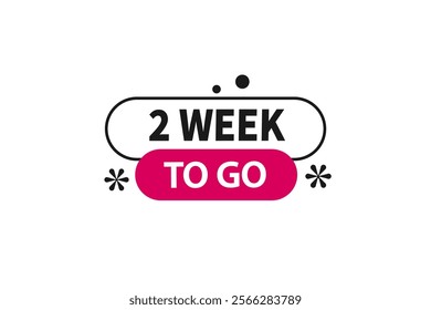 2 week to go, or to go sale countdown vector symbol, clock, time,  background, template, 2 week to go, countdown, sticker, left banner, business, sale, label button
