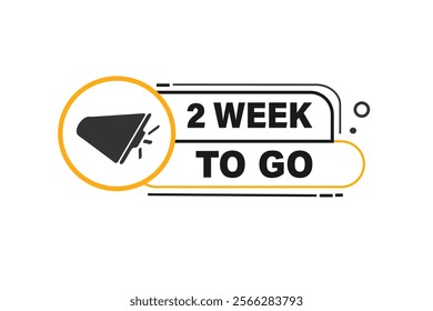 2 week to go, or to go sale countdown vector symbol, clock, time,  background, template, 2 week to go, countdown, sticker, left banner, business, sale, label button
