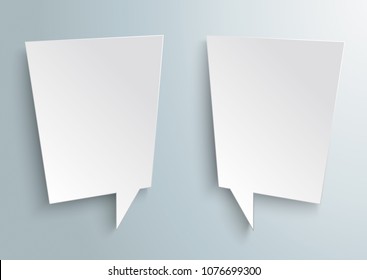 2 white speech bubbles on the gray background. Eps 10 vector file.
