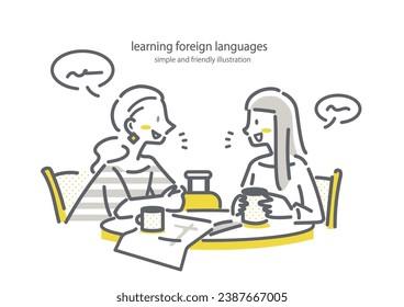 2 mujeres hablando en un café en inglés