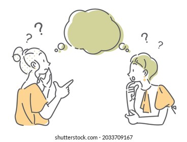 2 mujeres hablando, hablando burbuja