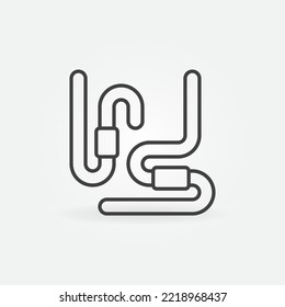 2 Worms linear vector concept simple icon or logo element