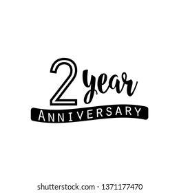 2  year anniversary celebration vector illustration