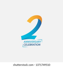 2 Year Anniversary Celebration Vector Template Design Illustration