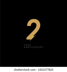 2 Year Anniversary Celebration Vector Template Design Illustration