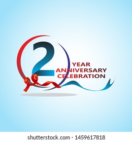 2 Year Anniversary celebration Vector Template Design Illustration