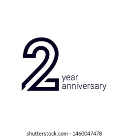2 Year Anniversary Celebration Vector Template Design Illustration