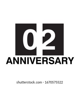 Ilustración de diseño de plantillas vectoriales de celebración de 2 años