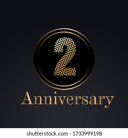 2 year anniversary celebration, vector design for celebrations, invitation cards and greeting cards
