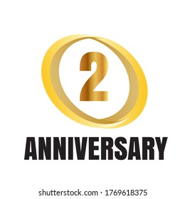 2 year anniversary celebration, vector design for celebrations, invitation cards and greeting cards