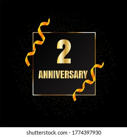 2 year anniversary celebration, vector design for celebrations, invitation cards and greeting cards