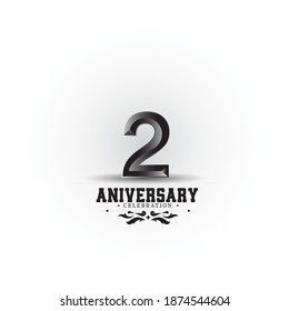 Ilustración vectorial de celebración de 2 años